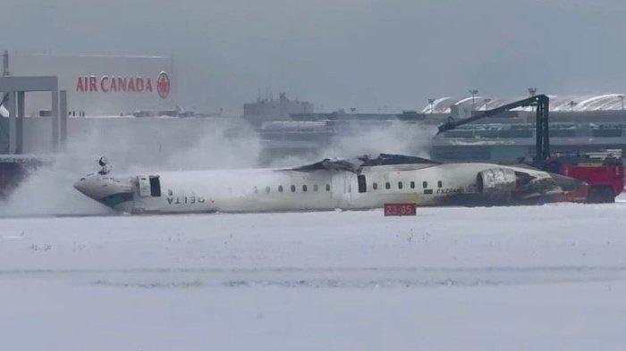 Pesawat Delta Terbalik di Bandara Toronto, 3 Terluka